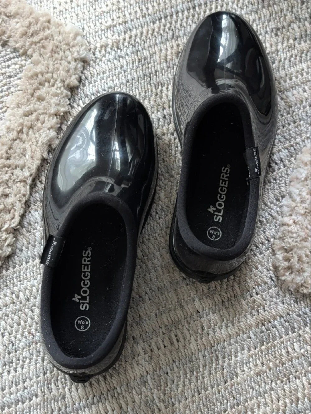 Sloggers Women’s Black Waterproof Garden Clogs Slip-On Shoes